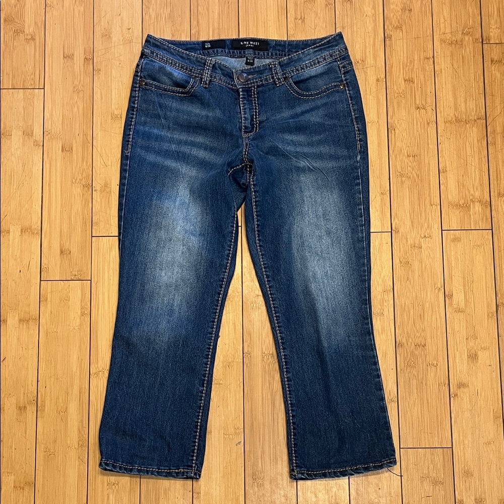 Nine West Straight Leg Blue Capri Jeans